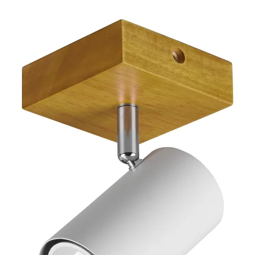 HOLOFOTE GRAFTON 1 LUZ CASTANHO CLARO BRANCO