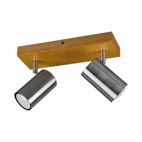 HOLOFOTES GRAFTON 2 LUZES CASTANHO CLARO NICKEL MATTE