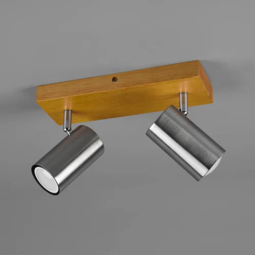 HOLOFOTES GRAFTON 2 LUZES CASTANHO CLARO NICKEL MATTE