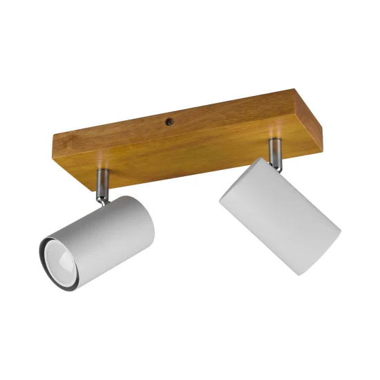 HOLOFOTES GRAFTON 2 LUZES CASTANHO CLARO BRANCO 2