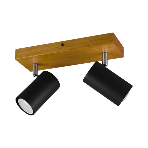 HOLOFOTES GRAFTON 2 LUZES CASTANHO CLARO PRETO