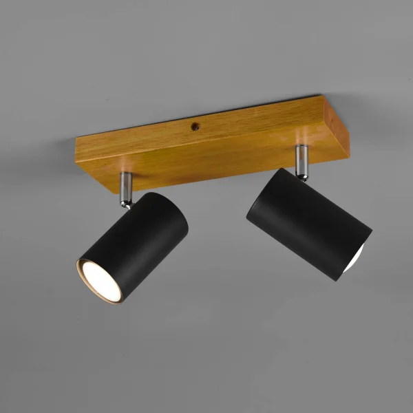 HOLOFOTES GRAFTON 2 LUZES CASTANHO CLARO PRETO