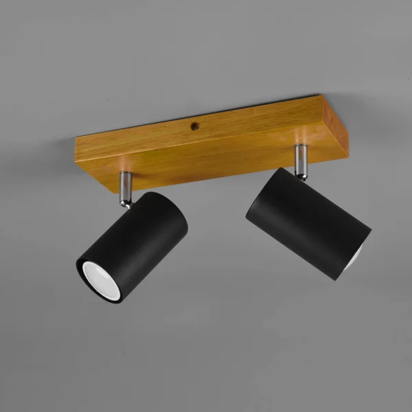 HOLOFOTES GRAFTON 2 LUZES CASTANHO CLARO PRETO