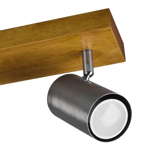 HOLOFOTES GRAFTON 3 LUZES CASTANHO-CLARO NÍQUEL MATE