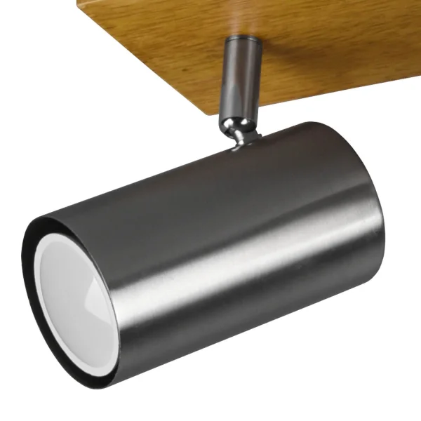 HOLOFOTES GRAFTON 3 LUZES CASTANHO-CLARO NÍQUEL MATE