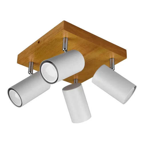 PLAFÓN DE TECHO GRAFTON 4 LUCES MARRÓN CLARO BLANCO