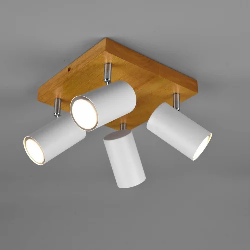 PLAFÓN DE TECHO GRAFTON 4 LUCES MARRÓN CLARO BLANCO