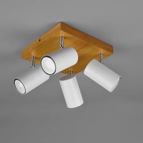 PLAFÓN DE TECHO GRAFTON 4 LUCES MARRÓN CLARO BLANCO