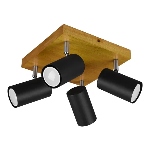 PLAFÓN DE TECHO GRAFTON 4 LUCES MARRÓN CLARO NEGRO