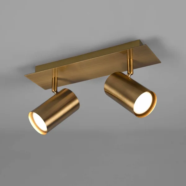 FOCO GRAFTON DE 2 LUCES LATÓN ANTIGUO