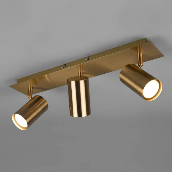 FOCO GRAFTON DE 3 LUCES LATÓN ANTIGUO