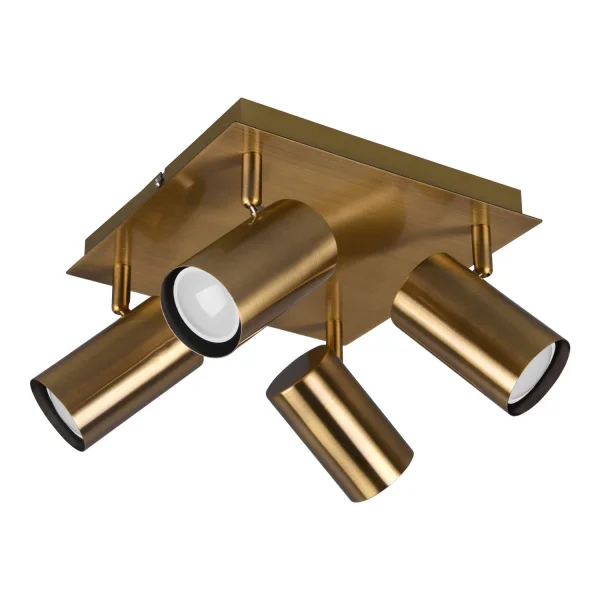 PLAFÓN DE TECHO GRAFTON 4 LUCES LATÓN ANTIGUO