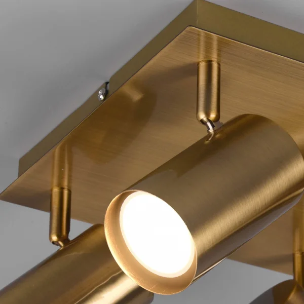 PLAFÓN DE TECHO GRAFTON 4 LUCES LATÓN ANTIGUO