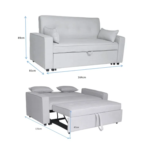 SOFÁ CAMA GRIS LEXIE