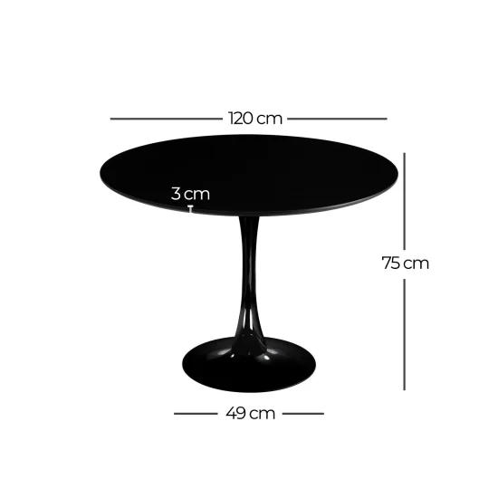 MESA SAN ANTONI Ø120 CM PRETA 2