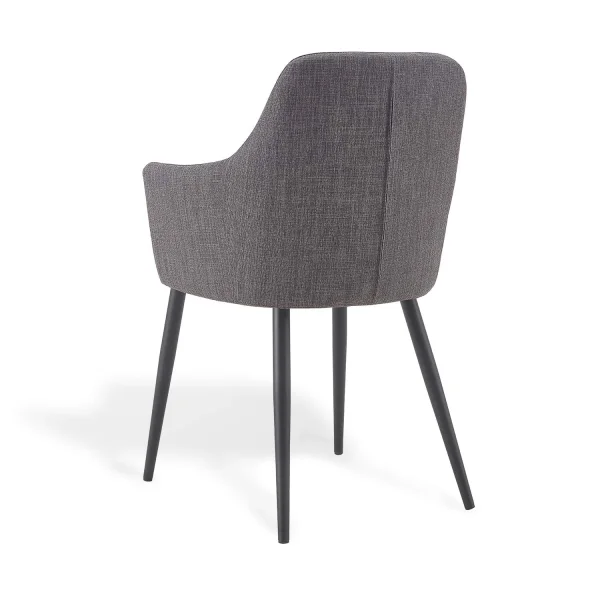 CADEIRA GUNNAR CINZENTA COM PERNAS PRETAS
