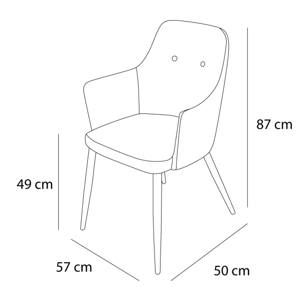 CADEIRA GUNNAR CINZENTA COM PERNAS PRETAS