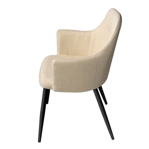 CADEIRA GUNNAR AREIA COM PERNAS PRETAS