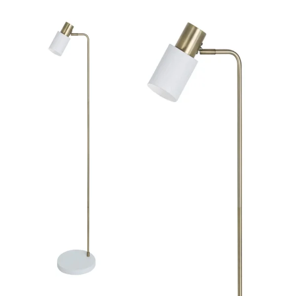 LÁMPARA DE PIE BLANCO/CUERO E14 FILOMENA
