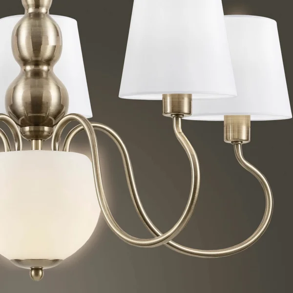 LÁMPARA DE TECHO 5 LUCES CUERO AREZZO