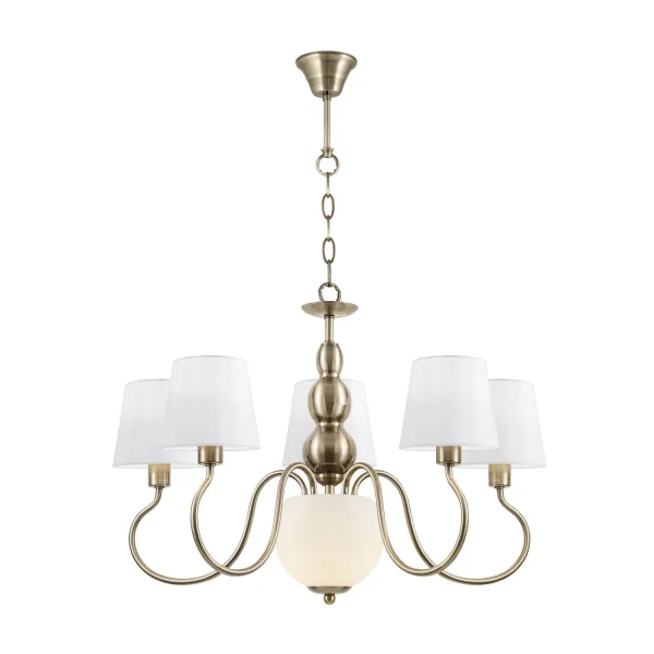 LÁMPARA DE TECHO 5 LUCES CUERO AREZZO