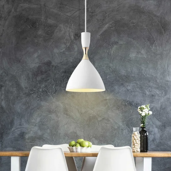 CANDEEIRO DE TECTO BRANCO/DOURADO BRICE