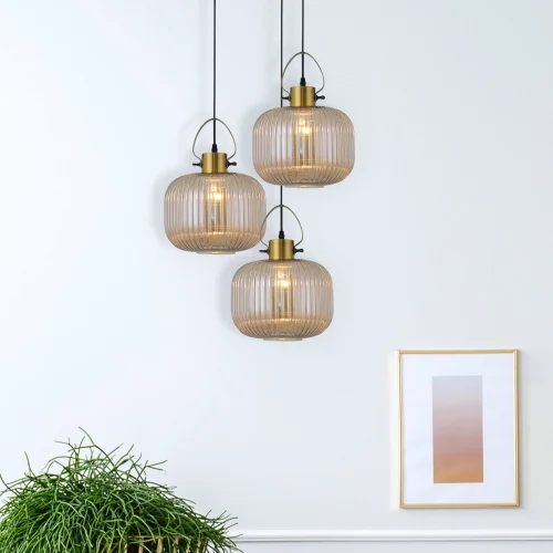 LÁMPARA DE TECHO CRISTAL TALLADO ÁMBAR HAKANA LÁMPARA DE TECHO CRISTAL TALLADO ÁMBAR HAKANA