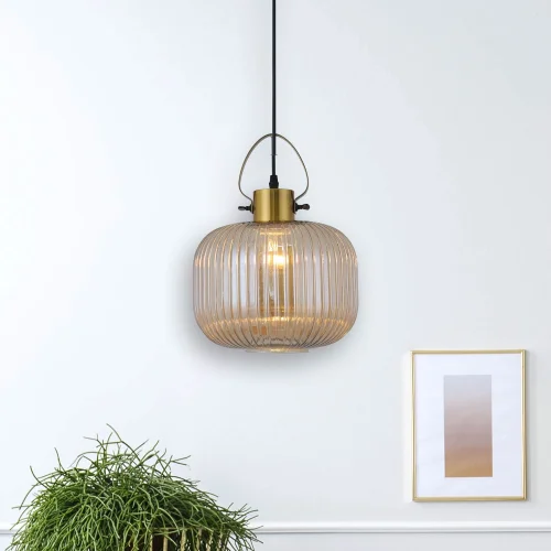 LÁMPARA DE TECHO CRISTAL TALLADO ÁMBAR HAKANA LÁMPARA DE TECHO CRISTAL TALLADO ÁMBAR HAKANA