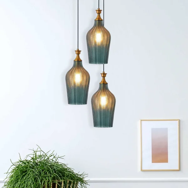 LÁMPARA DE TECHO CRISTAL AZUL Ø 19 CM ROGAN