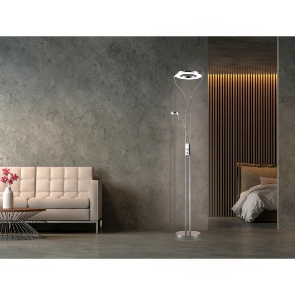 CARROSSEL DE LED 20W LÂMPADA DE PISO CROMADO