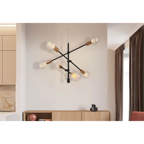 LÂMPADA JUPITER 6 LUZES PRETO