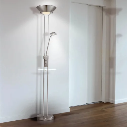 CANDEEIRO DE PÉ LED AYMERICK 19W+5W 3000K USB NÍQUEL CANDEEIRO DE PÉ LED AYMERICK 19W+5W 3000K USB NÍQUEL
