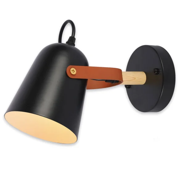 APLIQUE DE PARED NEGRO/MARRÓN EGIL