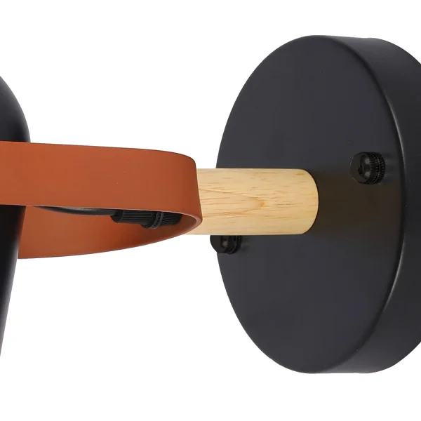 APLIQUE DE PARED NEGRO/MARRÓN EGIL