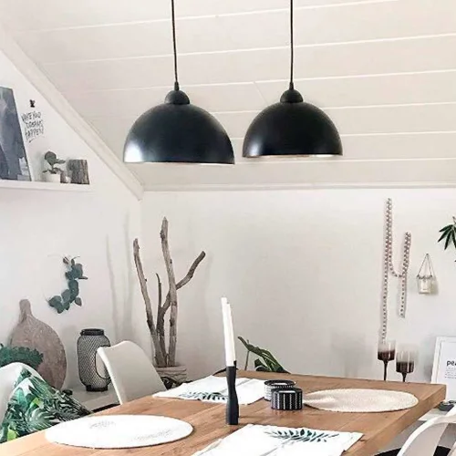 LÁMPARA DE TECHO Ø 40 CM NEGRO/DORADO MONTSERRAT