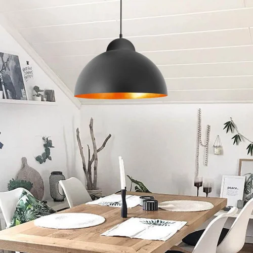 LÁMPARA DE TECHO Ø 50 CM NEGRO/DORADO MONTSERRAT