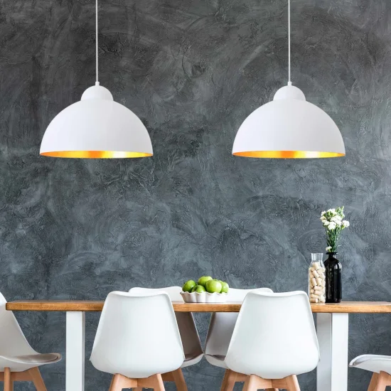 LÁMPARA DE TECHO Ø 50 CM BLANCO/DORADO MONTSERRAT 2