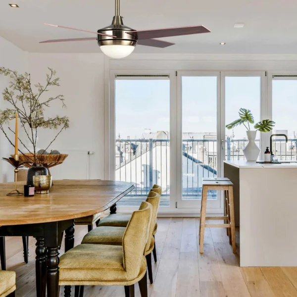 VENTILADOR DE TECHO LED LYNK CUERO VENTILADOR DE TECHO LED LYNK CUERO