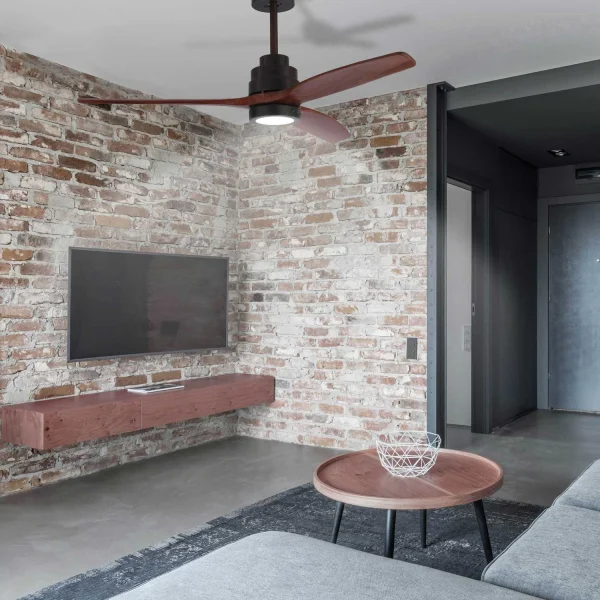 VENTILADOR DE TETO LEVOU KALEO 15W 4000K CAFÉ