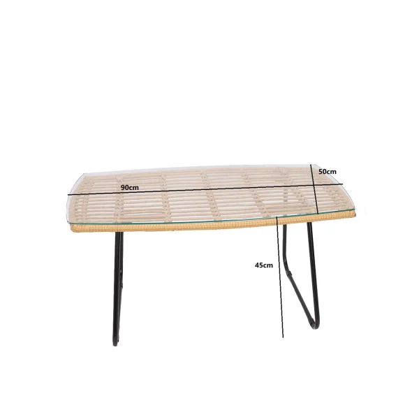 MESA DE CENTRO DE RATÁN 90 CM VOLCANO