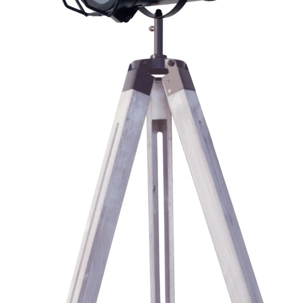 CANDEEIRO DE PÉ COSME EM AÇO BRANCO ANTIQUADO COM GRELHA