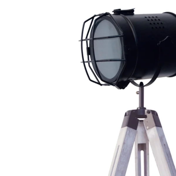 CANDEEIRO DE PÉ COSME EM AÇO BRANCO ANTIQUADO COM GRELHA