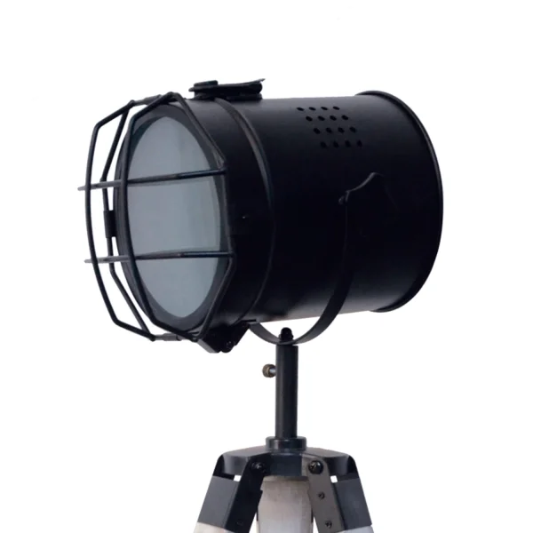 CANDEEIRO DE MESA COSME DE AÇO BRANCO ANTIQUADO COM GRELHA