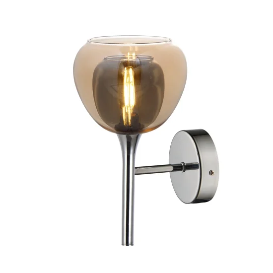 CANDEEIRO DE PAREDE 1 LUZ VIDRO EXTERIOR ÂMBAR INTERIOR FUMADO NOLINA 2