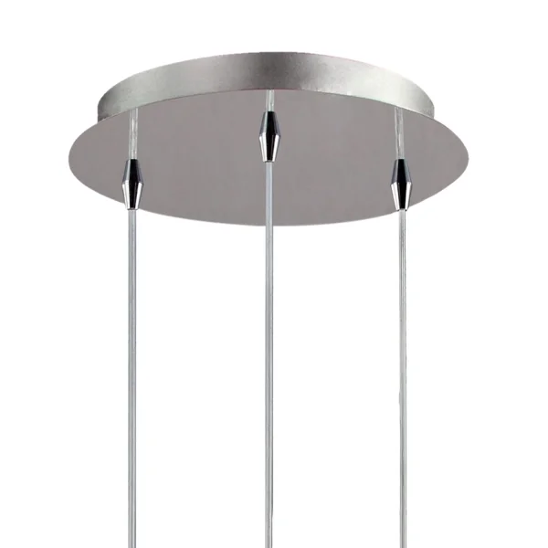 CANDEEIRO DE TECTO 3 LUZES VIDRO EXTERIOR TRANSPARENTE INTERIOR BRANCO Ø38 NOLINA