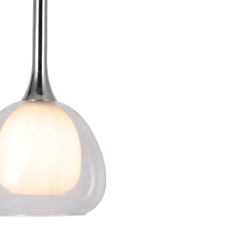 CANDEEIRO DE TECTO 4 LUZES VIDRO EXTERIOR TRANSPARENTE INTERIOR BRANCO NOLINA