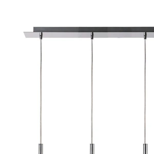 CANDEEIRO DE TECTO 4 LUZES VIDRO EXTERIOR TRANSPARENTE INTERIOR BRANCO NOLINA