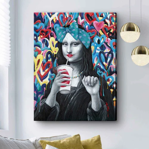 QUADRO PINTURA ACRÍLICA 90X120 GIOCONDA POP