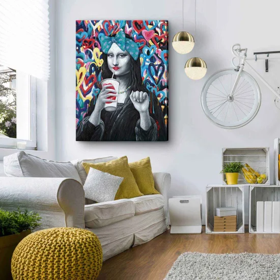 QUADRO PINTURA ACRÍLICA 90X120 GIOCONDA POP 2