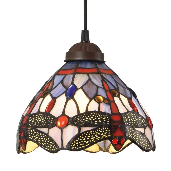 CANDEEIRO DE TECTO 1 LUZ 20 CM TIFFANY LIBÉLULA 2